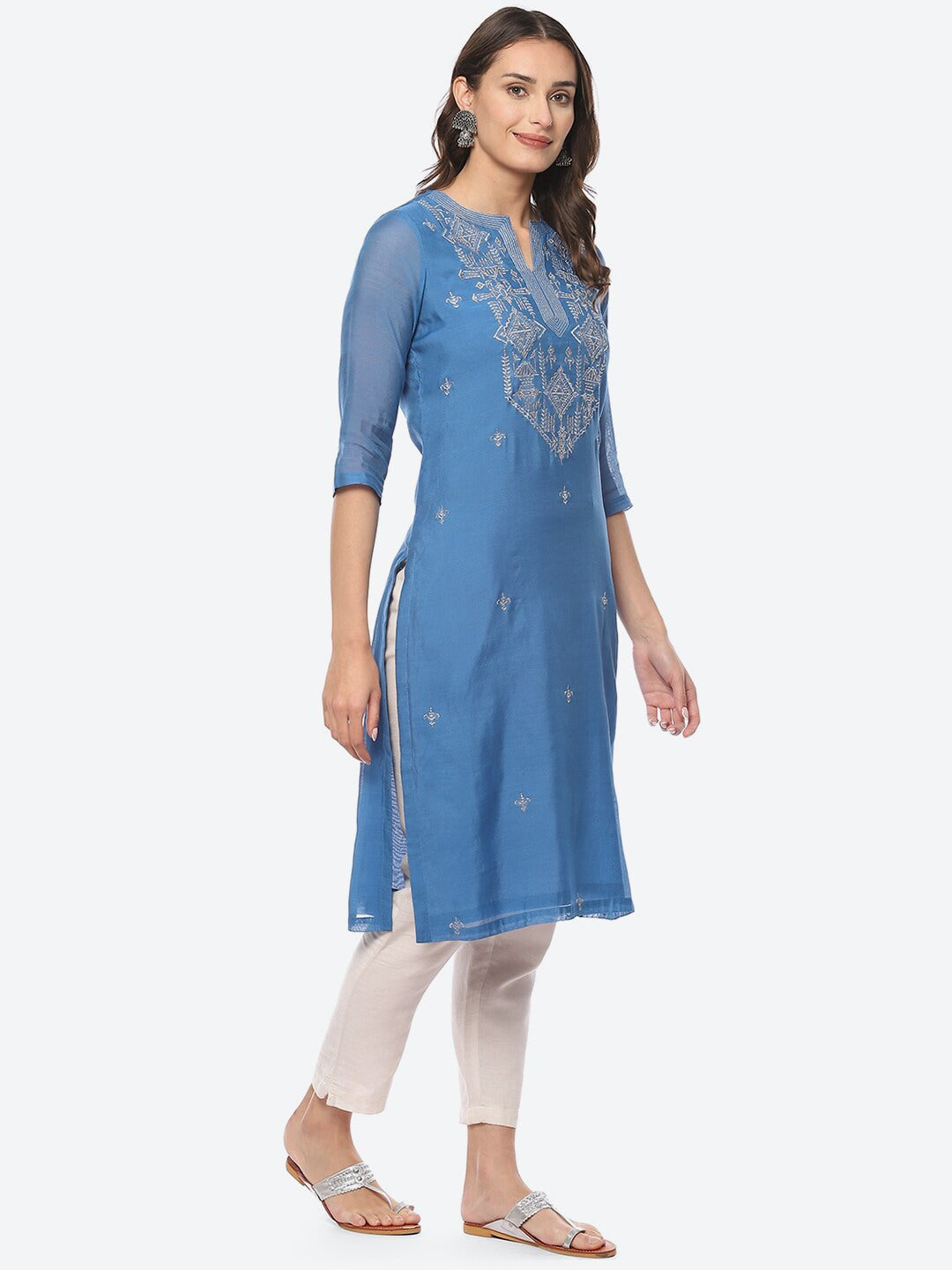 Biba Women Ethnic Motifs Embroidered Thread Work Kurta - Distacart