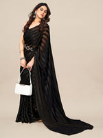 Thumbnail for Kalini Striped Satin Belted Saree - Distacart