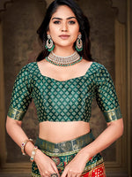 Thumbnail for Kalini Bandhani Printed Silk Cotton Banarasi Saree - Distacart