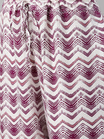 Thumbnail for Biba Women Off-White & Magenta Printed Kurta with Palazzos - Distacart