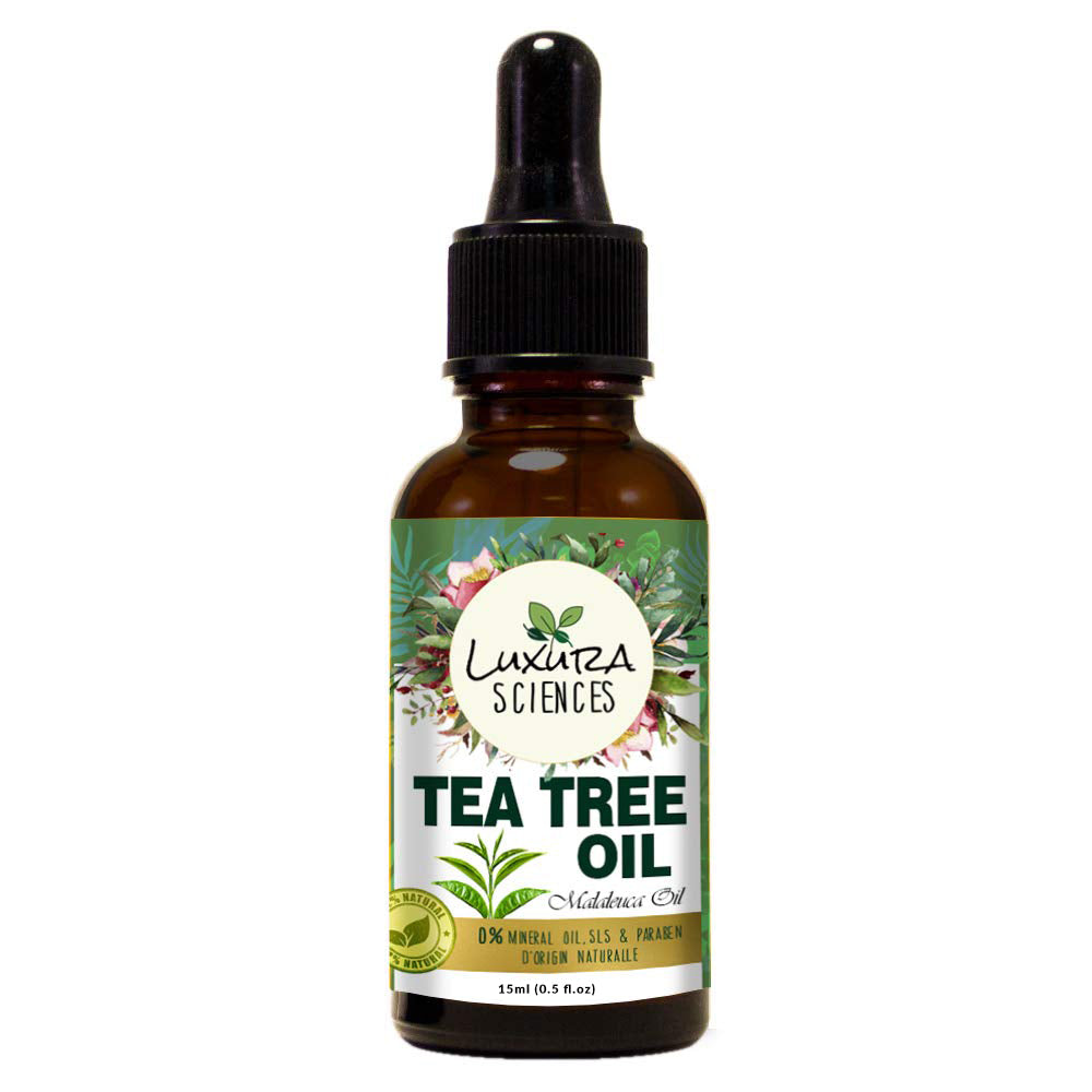 Luxura Sciences Organic Tea Tree Essential Oil for Acne, Skin, Hair, Nail - Distacart