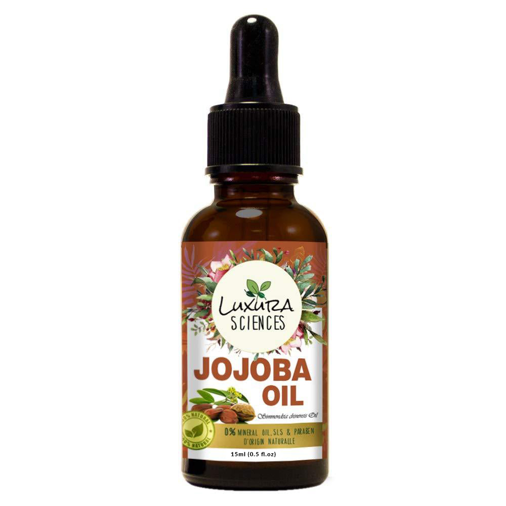 Luxura Sciences Jojoba Oil 100% Pure Cold Pressed Natural Unrefined Moisturizer for Skin Hair and Nails - Distacart
