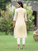 Thumbnail for Juniper Women Off-White Crepe Casual Wear Digital Printed Straight Kurta - Distacart