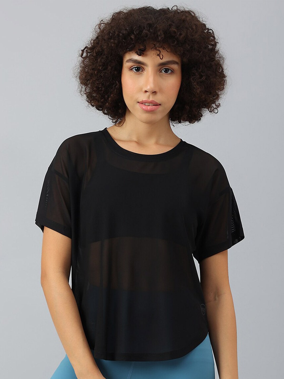 MKH Women Drop-Shoulder Sleeves Dri-FIT Sports T-shirt - Distacart