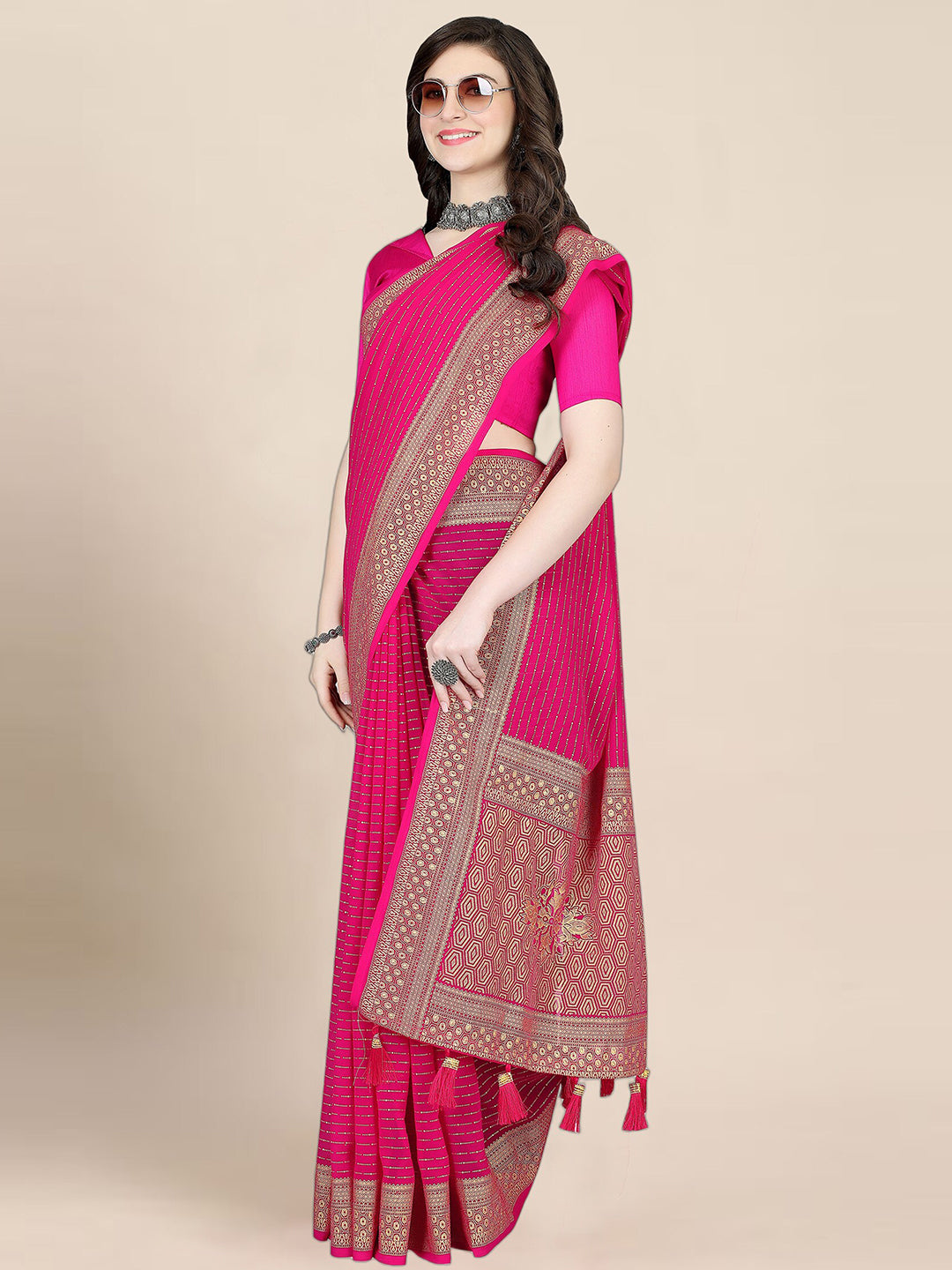 Kalini Poly Georgette Khadi Saree - Distacart