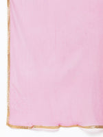Thumbnail for HERE&NOW Women Pink Ethnic Motifs Printed Gotta Patti Kurta with Sharara With Dupatta - Distacart