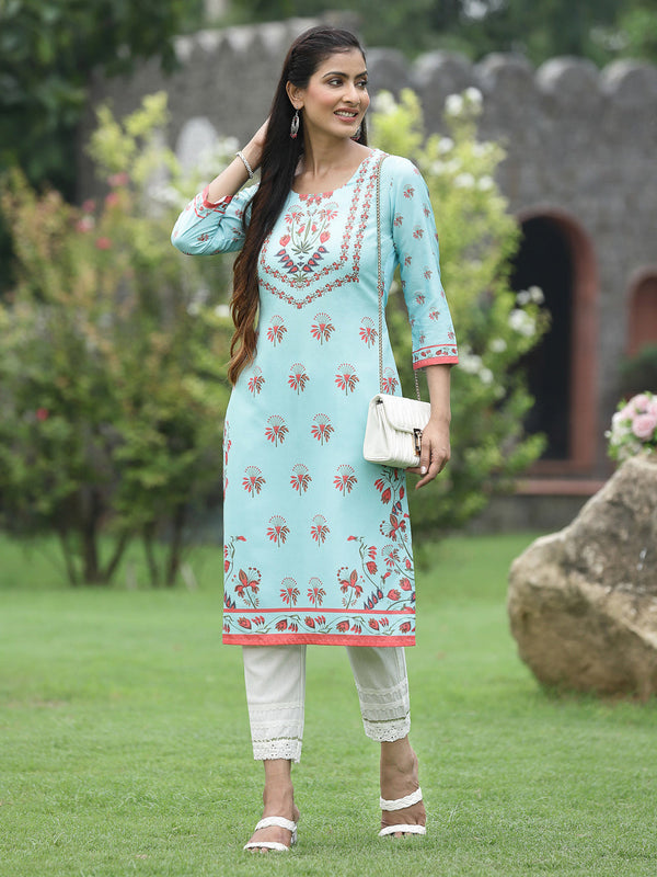 Juniper Women Green Crepe Casual Wear Digital Printed Straight Kurta - Distacart