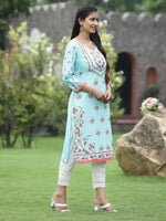 Thumbnail for Juniper Women Green Crepe Casual Wear Digital Printed Straight Kurta - Distacart