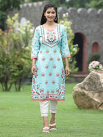 Thumbnail for Juniper Women Green Crepe Casual Wear Digital Printed Straight Kurta - Distacart