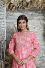 Thumbnail for Juniper Women's Pink Printed Flared Cotton Cambric Dress - Distacart