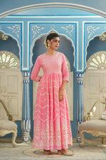 Thumbnail for Juniper Women's Pink Cotton Cambric Festive Wear Solid Gotta Work Dress - Distacart