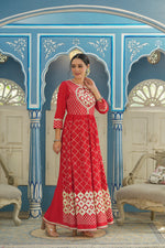 Thumbnail for Juniper Women's Red Cotton Cambric Festive Wear Solid Gotta Work Dress - Distacart