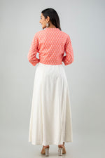 Thumbnail for Juniper Women's White Pink Rayon Printed Flared Dress - Distacart