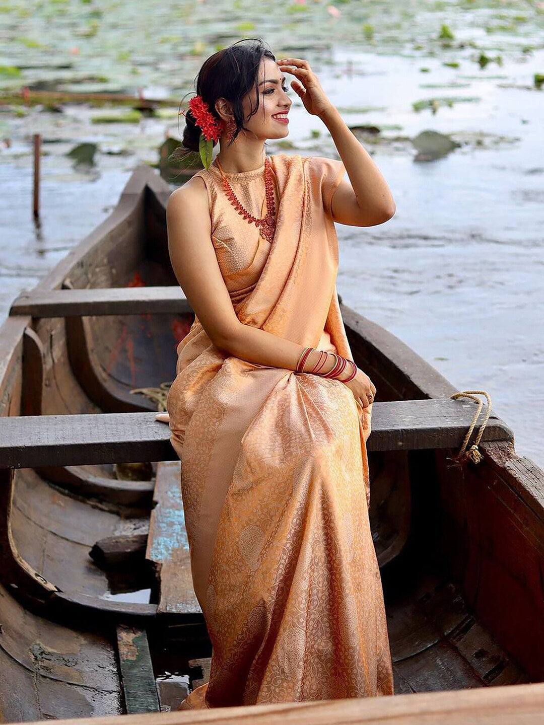 Kalini Ethnic Motifs Woven Design Zari Banarasi Saree - Distacart