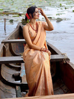 Thumbnail for Kalini Ethnic Motifs Woven Design Zari Banarasi Saree - Distacart