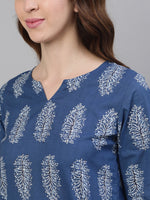 Thumbnail for Jaipur Kurti Women Blue & Grey Printed Night suit - Distacart