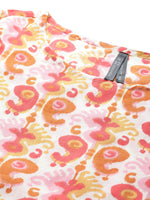 Thumbnail for HERE&NOW Women Orange & White Ethnic Motifs Printed Kurta - Distacart