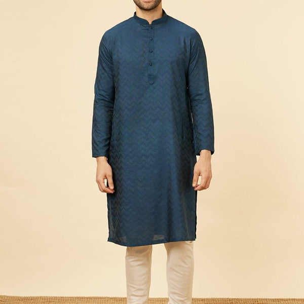 Manyavar Geometric Woven Design Regular Kurta With Pyjamas - Distacart