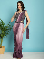 Thumbnail for Mitera Maroon Ombre Dyed Ready to Wear Saree - Distacart