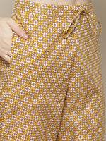 Thumbnail for Sangria Women Yellow Printed Gotta Patti Pure Cotton Kurta with Trousers & Dupatta - Distacart