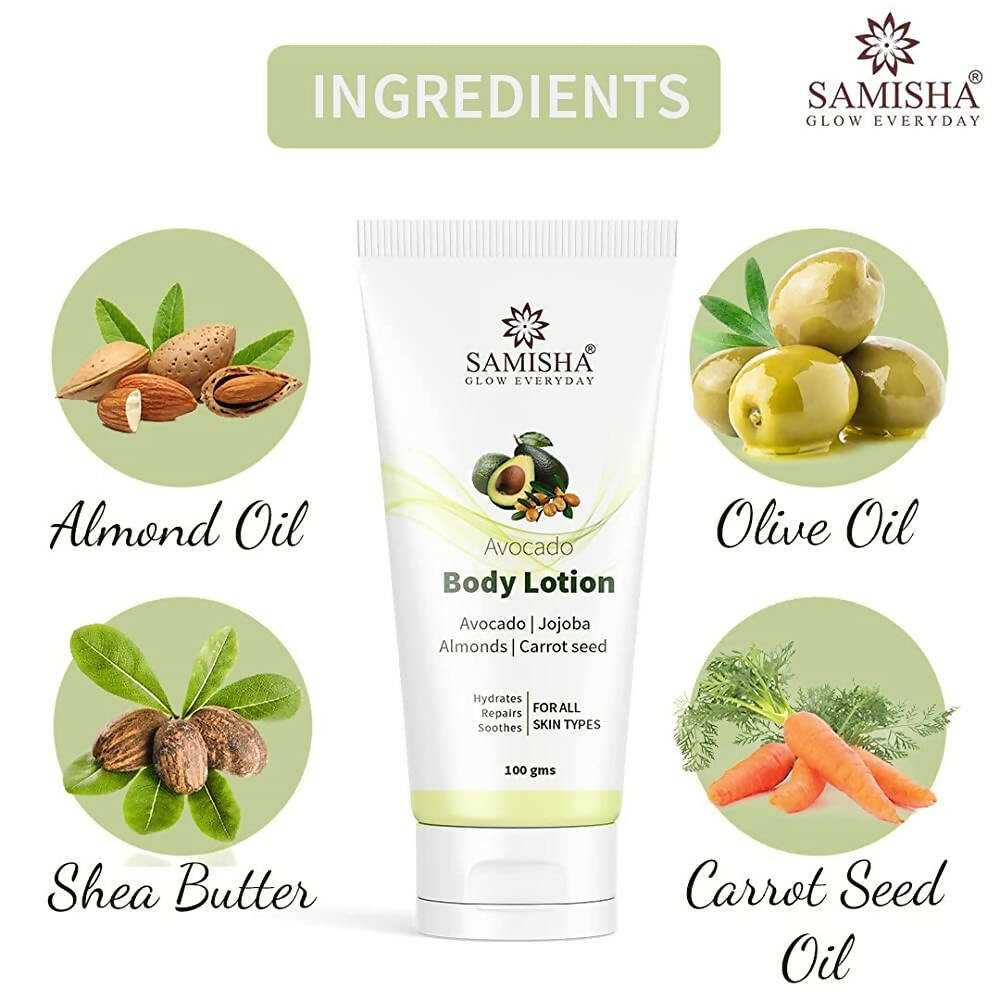 Samisha Natural Avocado Body Lotion For Dry Skin - Distacart