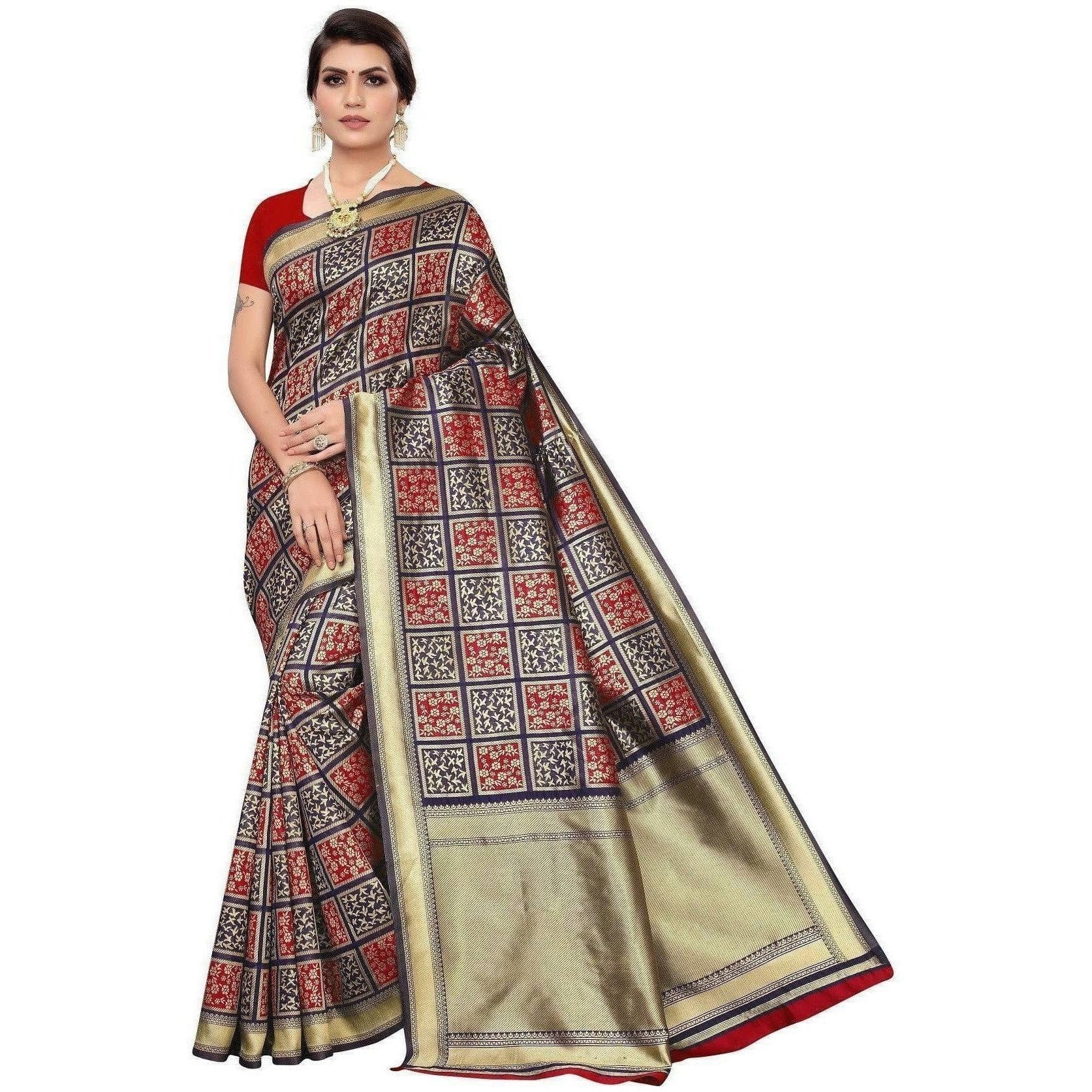 Vamika Banarasi Jaquard Blue Weaving Saree (Banarasi 21)