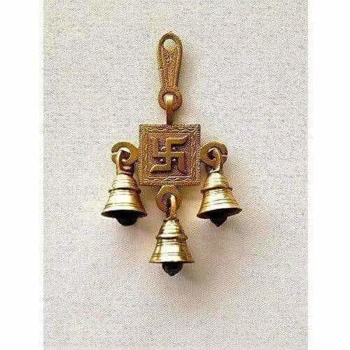 Brass Swastika Hanging Bells - Distacart