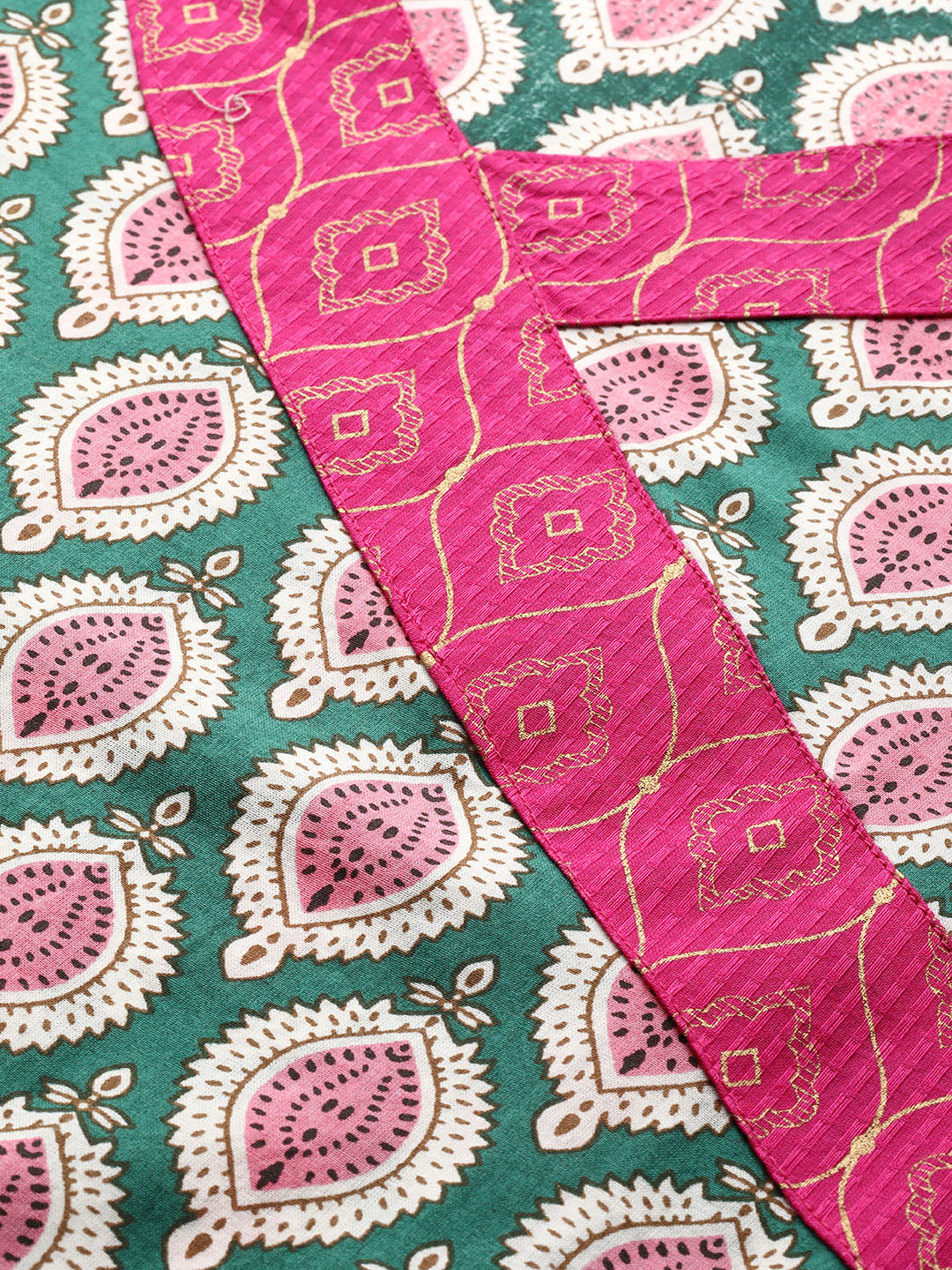 Sangria Women Ethnic Motifs Printed Angrakha Kurta - Distacart