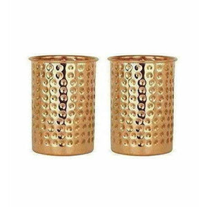 Pure Copper Glass Cup Volume 350ml - Set of 2 - Distacart