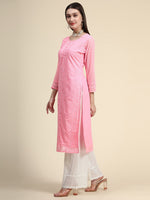 Thumbnail for Kalini Paisley Embroidered Chikankari Straight Georgette Kurta - Distacart