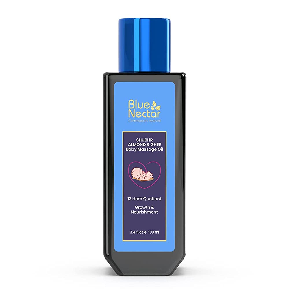 Blue Nectar Shubhr Baby Massage Oil with Ghee Almond - Distacart