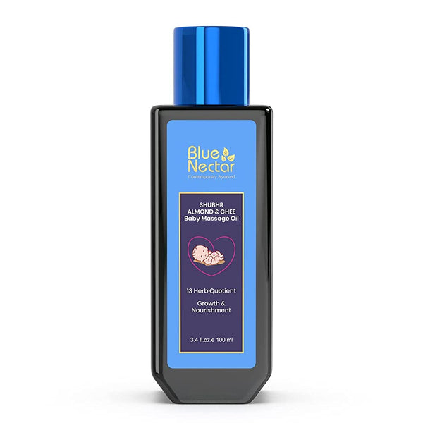 Blue Nectar Shubhr Baby Massage Oil with Ghee Almond - Distacart