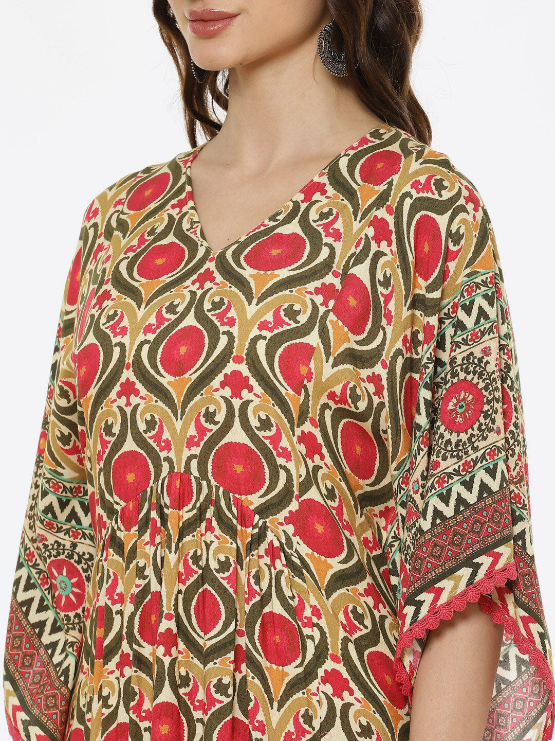 Biba Women Pink Floral Printed Pure Cotton Kurta with Trousers - Distacart