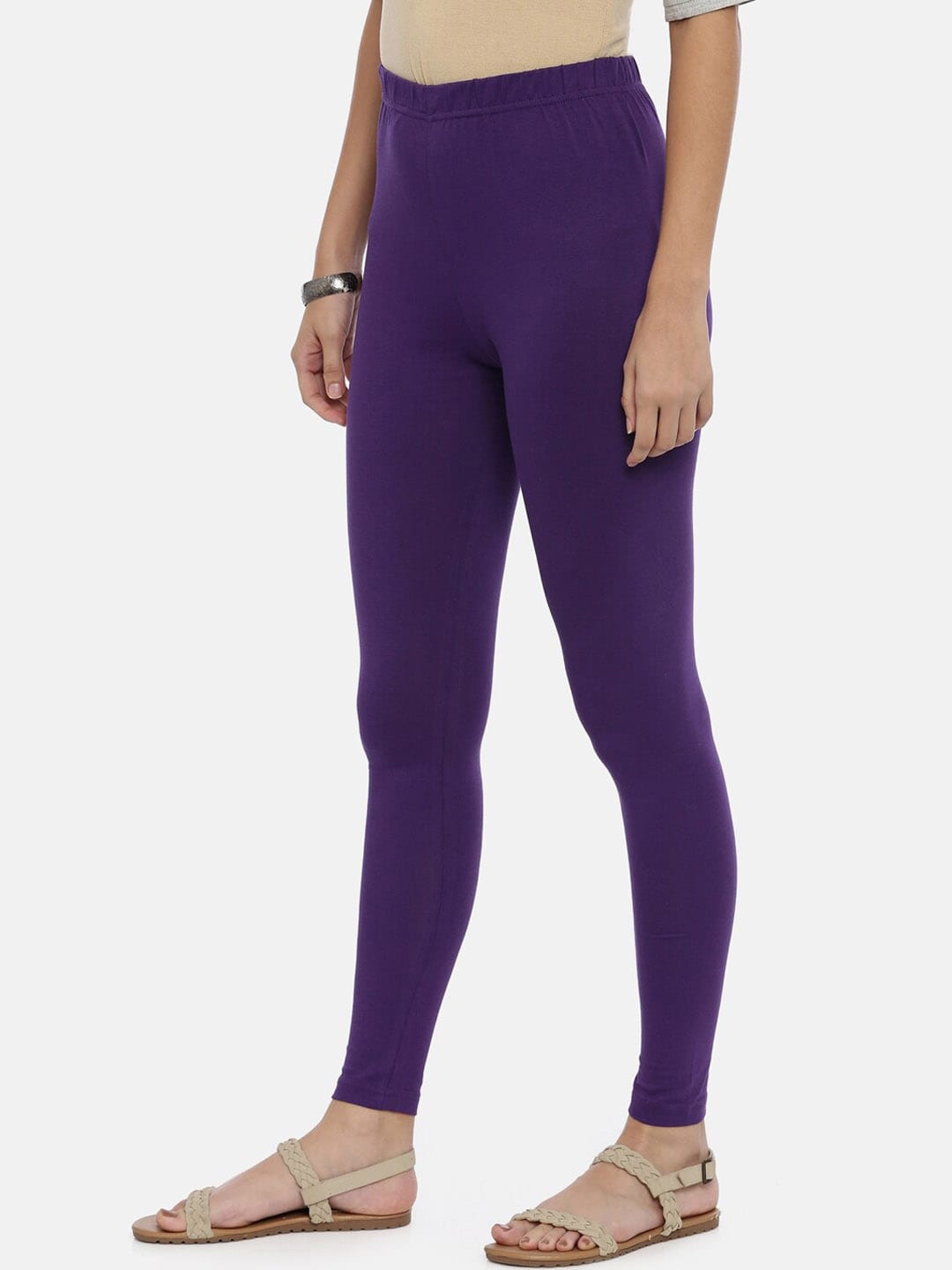 Souchii Violet Solid Ankle-Length Leggings - Distacart