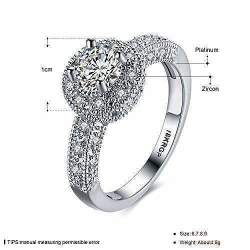 Crystal Royal Queen Sterling Silver Plated Ring - Distacart
