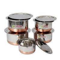 Thumbnail for Copper Bottom Top with Lid - 5 Pcs Set - Stainless Steel Top - Distacart