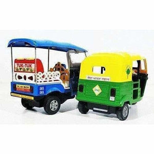 Indian Iconic Tuktuk-CNG Auto Rickshaw Toy (Blue & Green)- Pack Of 2 - Distacart