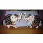 Thumbnail for Kondapalli Handmade Elephants 2 Nos. Multi color Showpiece - Distacart