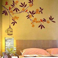 Thumbnail for Branch Flowers and Cage Wall Sticker - Multi color - Distacart