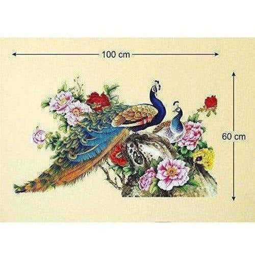 Multi color Peacock Birds Nature Wall Sticker - Model 2 - Distacart