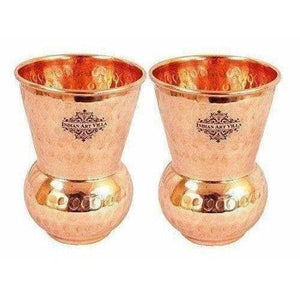 Copper Glass Tumbler, Drink ware & Serve ware -  Set Of 2 - Distacart