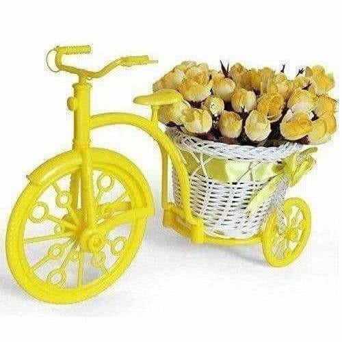Cycle Shape Plastic Decoration Flower Vase with Peonies Bunch - Distacart