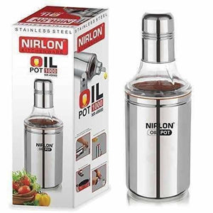 Nirlon Stainless Steel Oil Pot, 1 Litre, Silver - Distacart