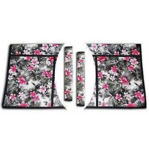 Pink Flower Fridge Top Cover And 2 Fridge Handle Covers - Distacart