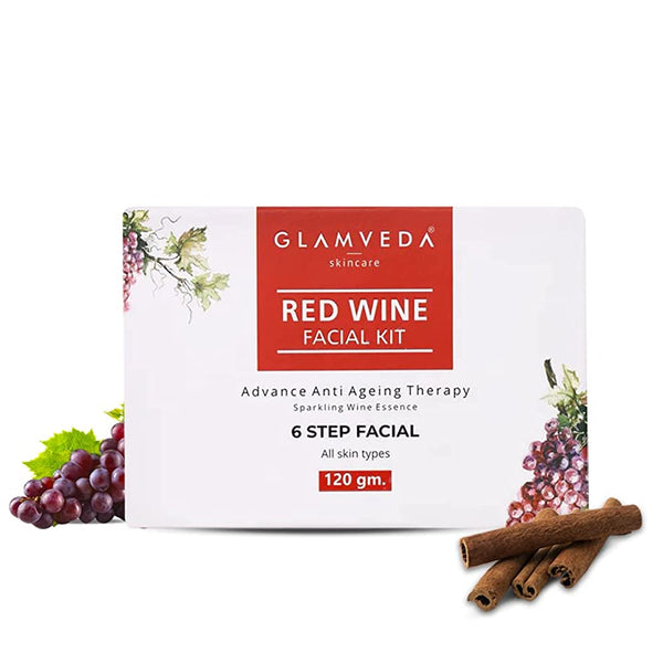 Glamveda Red Wine Advance Anti Ageing Facial Kit - Distacart