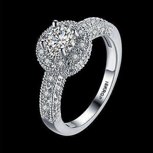 Crystal Royal Queen Sterling Silver Plated Ring - Distacart