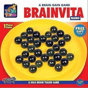 TOYZTREND Mind Challenging and Brain Development Brainvita Mini for Kids with 33 Glass Marbles - Distacart