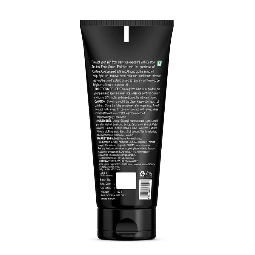 Beardo De-Tan Caffeine Face Scrub - Distacart