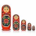 Thumbnail for Indian doll - Kids Handmade Hand Painted Cute Wooden Indian Women Nesting Dolls - Distacart