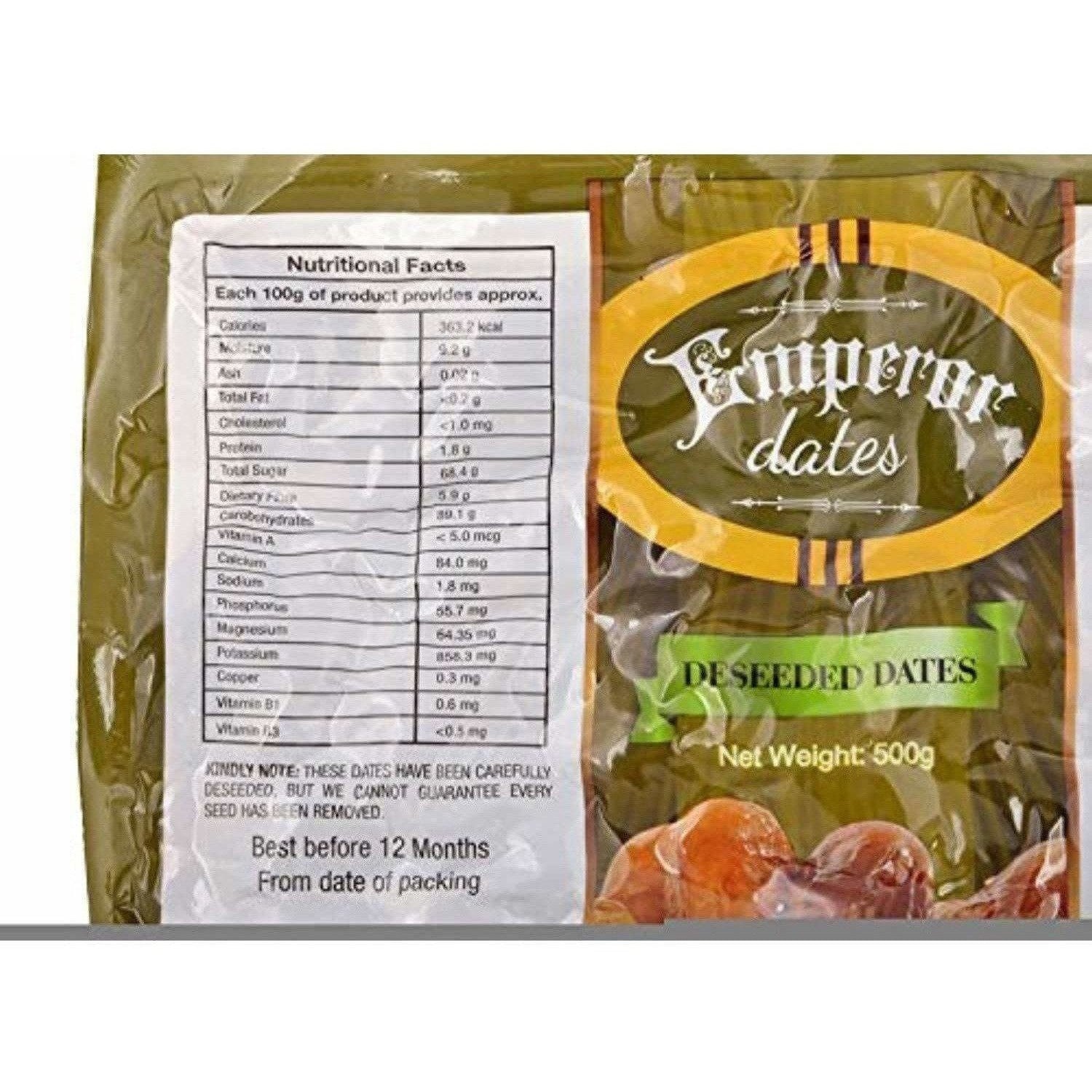 Emperor Seedless Dates - Deseeded  500g Pouch - Distacart